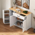 Sideboard, sahtlikapp, k&ouml;&ouml;gikapp, kingakapp, hoiukapp, buffet 3 ukse ja 1 sahtliga, k&ouml;&ouml;ki, s&ouml;&ouml;gi- ja elutuppa, esikusse, 107 x 40 x 83,4 cm (valge +)