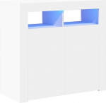 ACAGALA LED-valgustusega riidekapp, USB-pordi ja LED-valgusega hoiukapp, sahtli kapp magamistuppa ja elutuppa, vitriin, 80 x 35 x 75 cm, valge
