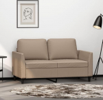 Willood 2-kohaline diivan Lounge diivan diivan k&auml;etugedega seljapatjadega elutoa diivan disain diivan metallist raam Cappuccino pruun 120 cm kunstnahast