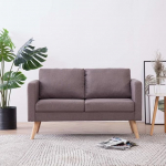 Willood 2-kohaline diivan kangast polsterdatud diivan Lounge diivan puidust disain istumism&ouml;&ouml;bel Lounge diivan kangast diivan istumism&ouml;&ouml;bel elutuba Taupee