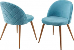 Mendler HWC-D53 2 s&ouml;&ouml;gitooli komplekt K&ouml;&ouml;gitoolid Retro 50ndate Disain Velvet T&uuml;rkiissinine
