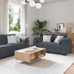 2-teiliges Diivan-Set dunkelgrauer Samt Couch mit Kissen Sofa Bed ideal zum Plaudern, Lesen, Fernsehen und Entspannen