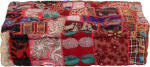 vidaXL Pouf K&auml;sitsi valmistatud 50 x 50 x 12 cm Punane