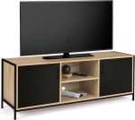 IDMarket - 140cm Boston 2-ukseline must t&ouml;&ouml;stusdisaini telerialus