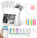 GuKKK Mini Printer, Mobile Photo Printer, Portable Mini Photo Printer, Wireless Photo Printer, Thermal Printer, Smartphone Bluetooth Printer, for Learning Aid, Learning Notes, Journal, Notes, Journal