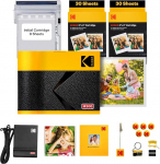 KODAK Mini 3 ERA 4PASS Mobile Photo Printer (7.6 x 7.6 cm) Photo Printer + Gift Package + 8 Sheets Included + 60-Sheet Cartridge, Yellow