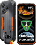 OSCAL Marine 2 V&auml;litingimustes kasutatav mobiiltelefon ilma lepinguta 2025, 11000mAh 24GB + 256GB/2TB, Android 15 Outdoor Smartphone, 6,56-tolline HD + 90Hz, 16MP + 8MP AI-kaamera ehitusplatsil mobiiltelefon, IP69K