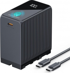 K&F CONCEPT NP-F970 Kaasaskantav laadija koos puuteekraaniga 10500mAh suure mahutavusega Kaks USB-C / &uuml;ks USB-A v&auml;ljundpesa PD 45W kiirlaadimisfunktsiooniga