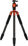 Rollei C6i Camera Tripod Orange, 172 cm Carbon Photo Tripod Compact koos Arca Swiss kuulpea kerge reisistatiiviga DSLR 4-in-1 statiiv koos monopood-funktsiooniga kaamerale ja nutitelefonile