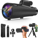 Sogries 15x55 Monokular Fernglas HD mit BAK4 Prisma & FMC Linse, Spritzwassergesch&uuml;tztes Fernrohr inkl. H&ouml;henverstellbarem 360&deg; Stativ & Handyadapter f&uuml;r Vogelbeobachtung, Wandern & Reisen