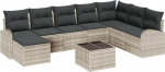 Rantry Garten-Sofa-Set Set von 9 Beige und Schwarz Rattan Gartenlounge Model3346172