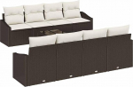 Rantry 9-teiliges Garten Sofa Set mit Kissen Braun Poly Rattan Gartenlounge Model3346648