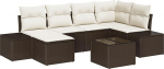 6-teiliges Garten Diivan Set mit Kissen Grau Poly Rattan Gartenlounge Model3355807