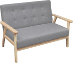 ARKEM 2-kohaline diivan kangas helehall V&auml;ike futon diivanvoodi Modulaarne diivan Armastuse iste kaks diivanit