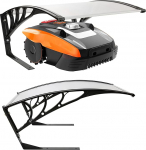 Arebos robotniiduk garaaži muruniiduk muru robotautomaat autoparkla 102 x 79 x 46 cm Ilmastikukindel + UV kaitse metallist jalad katuse koos paigaldusmaterjaliga