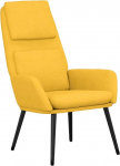 vidaXL Relaxing Chair, TV Chair, Upholstered Chair, Lounge Chair, Living Room Chair, Living Room Chair, Mustard Yellow Fabric, Metal Frame