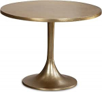 FineBuy Design kohvilaud &uuml;mmargune 60 cm metallist kuldne - kuldne alumiiniumist elutoa laud - &uuml;mmargune k&auml;sitsi valmistatud k&uuml;ljelaud elutuppa