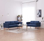 Tidyard 2-osaline diivanikomplekt 5 inimesele Diivanikomplekt Lounge Diivan Elutoa m&ouml;&ouml;bel, sealhulgas 3-istmeline diivan ja 2-istmeline diivan kangas Sinine