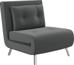 HOMCOM 3-in-1 kokkupandav diivanvoodi voodifunktsiooniga, reguleeritav seljatugi, padi, lamamistool, k&uuml;lalistetool sametist v&auml;limusega, k&uuml;lalistetool elutuppa, magamistuppa, 77 x 88 x 83 cm, tumehall