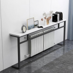 Schmaler Sofatisch aus Holz, 80 cm hoch, Konsolen-Eingangstisch mit Metallrahmen, stilvolles Heizk&ouml;rperregal f&uuml;r Wohnzimmer & K&uuml;che, platzsparendes Design