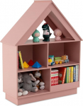 COSTWAY Kids House Shaped Bookcase, laste puidust riiul 5 sektsiooniga, 3 korruseline lasteaia riiul, m&auml;nguasjade korraldaja, m&auml;nguasjade riiul m&auml;ngutuppa, magamistuppa, 88 x 34 x 108 cm (roosa)