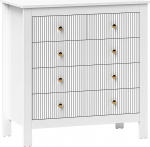 HOMCOM Schlafzimmer Kommode, geriffelte 5 Schublade Kommode mit Gold Tone Griffe f&uuml;r Wohnzimmer, Flur, Eingang, 79 x 39,5 x 81cm