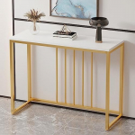 Schmale Konsolentische f&uuml;r Flur und Eingangsbereich, Ablage, Marmor-Spiegel-Display, moderner Eingangstisch, moderner Konsolentisch mit Holzplatte und Metallgestell, schmaler Eingangstisch f