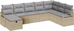 Rantry 8-teiliges Garten-Sofa-Set mit Kissen in Beige aus Poly-Rattan Gartenlounge Model3359229