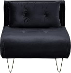 Beliani &uuml;hekohaline mustast sametkangast diivan v&auml;lja t&otilde;mmatava voodiga ja dekoratiivpadjaga Vestfold