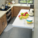 Klappbarer Fr&uuml;hst&uuml;cksbartisch zur Wandmontage, 60 cm 120 cm, Kleiner, platzsparender Computertisch f&uuml;r das Home-Office, Wandtisch in Wei&szlig;