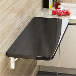 Platzsparender Tisch zur Wandmontage, Klapptisch, 60 x 40 cm, f&uuml;r K&uuml;che und Esstisch, ideal f&uuml;r kleine R&auml;ume, moderne Wohnkultur, vielseitige Werkbank-L&ouml;sung, Schwarz