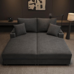 XXL topeltdiivan magamisfunktsiooniga, pehmendusega lamamisfunktsioon, mobiiltelefoni hoidja, USB port ja tassihoidja, mis sobib elutuppa, magamistuppa v&otilde;i kodukinosse (hall)