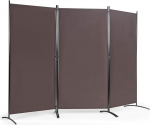 FANTASK 3-Piece Room Divider, Folding Screen 260 x 183 cm, Metal & Polyester Divider, Privacy Screen Room Divider