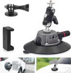 ZQZiQi 6-tolline kaamera iminapakendi kinnitus koos kuulipea Magic Arm ja 1/4-tollise kruviga, iminapakendi hoidja, kaamera autokinnitus, iminapakendi kinnitus kaamerale / tegevuskaamerale / telefonile