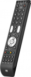 Essence 4 universal remote control from One For All, control of 4 devices, TV set top box, DVD Blu-ray player and audio devices, guaranteed to work with all manufacturer brands. URC 7140.