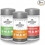 Grizzly Foods - Umami v&uuml;rtside degusteerimispakett - K&otilde;ik 3 sorti - universaal maitseaine k&otilde;ikidele roogadele - looduslik maitsetugevdaja - v&uuml;rtsisegu - Umami v&uuml;rts - taimne v&uuml;rts - t&scaron;illiv&uuml;rts - t&scaron;illiv&uuml;rts