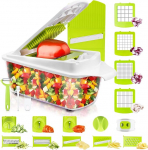 Multifunction Mandolin 23 Pieces Kitchen Slicer Vegetable Slicer Manual Cubes Tomato Potato Carrot Onion