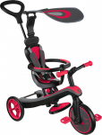 GLOBBER Explorer Trike 4-in-1 Red - Tricycle, Balance Bike and Pushchair in 10/8.5 Inch - TPR Seat - Height-Adjustable Child Vehicle
