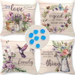 Cirzone Decorative Living Room Cushion Cover, 45 x 45 cm, Set of 4, Weatherproof Linen, Outdoor Cushion, Boho Decoration for Garden, Balcony