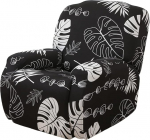 LinFortune Stretch Covers for Recliner Chair, 4-Piece Recliner Chair Protective Covers, Printed Recliner Chair Cover, Soft Spandex Furniture Protector with Bag (Monstera Recliner Chair)