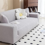 Odot diivanikate, Twill Jacquard diivanikate nurgas diivan, diivanikate 1/2/3/4 istekohale, diivanikate, elastne diivanikate, L kuju, libisemisvastane diivanikaitsja, kaunistamiseks (4 istekohaga, helehall)