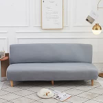 Kokkupandav diivanikate Stretch Futon Slipcover elastse p&otilde;hjaga Plain paks diivanikate eemaldatav Futon Cover t&auml;iskaitsega helehall 160 - 190 cm