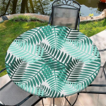 &Uuml;mmargune laudlina elastse lindiga &otilde;ues, l&auml;bim&otilde;&otilde;t 60 tolli (150 cm), elastne aialina suvise vibratsiooniga.