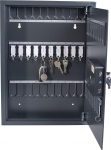 Pavo - Key Cabinet with Digital Electronic Lock / Also Can Be Opened with Fingerprint Reader or Keys, Magnetic Key Holder for 50 Keys, 10 Black Magnetic Key Rings