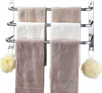 HONPHIER Towel Rail Stainless Steel with Hooks Towel Rail Bathroom Wall Mounted Towel Rail for Bathroom Kitchen Toilet Hotel Towel Holder