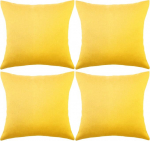 4 tk dekoratiivsed veekindlad v&auml;litingimustes kasutatavad padjakatted ruudukujulised patio r&otilde;du aed veekindel padjakate PU kattega padjakate diivanile voodi diivan telk 18 x tolli (helekollane)