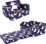 MeMoreCool laste diivan, kokkupandav tool mugav v&auml;ikelastele 1-3, kokkupandav diivan 2-in-1 diivanvoodi m&auml;ngutuppa, beebi puhketool poistele ja t&uuml;drukutele, &uuml;kssarvik