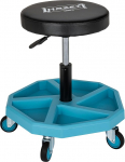 HAZET Work Seat 195N-4; Tugev kandiline toruraamkonstruktsioon; 5 siledat ratast 75 mm; reguleeritav k&otilde;rgus 430-550 mm; maksimaalne koormus 150 kg; suur istmepadi 350 mm