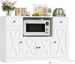 HOCSOK 120 cm Sideboard k&ouml;&ouml;k, k&ouml;&ouml;gikapp pistikupesa ja mikrolaineahju riiuliga, hoiukapp buffetkapp reguleeritavate riiulitega k&ouml;&ouml;ki, s&ouml;&ouml;gituppa, elutuppa, 120 x 85 x 40 cm.