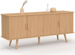 IDMarket - Juliette 4 Portes Effet Lattes Buffet 140 cm